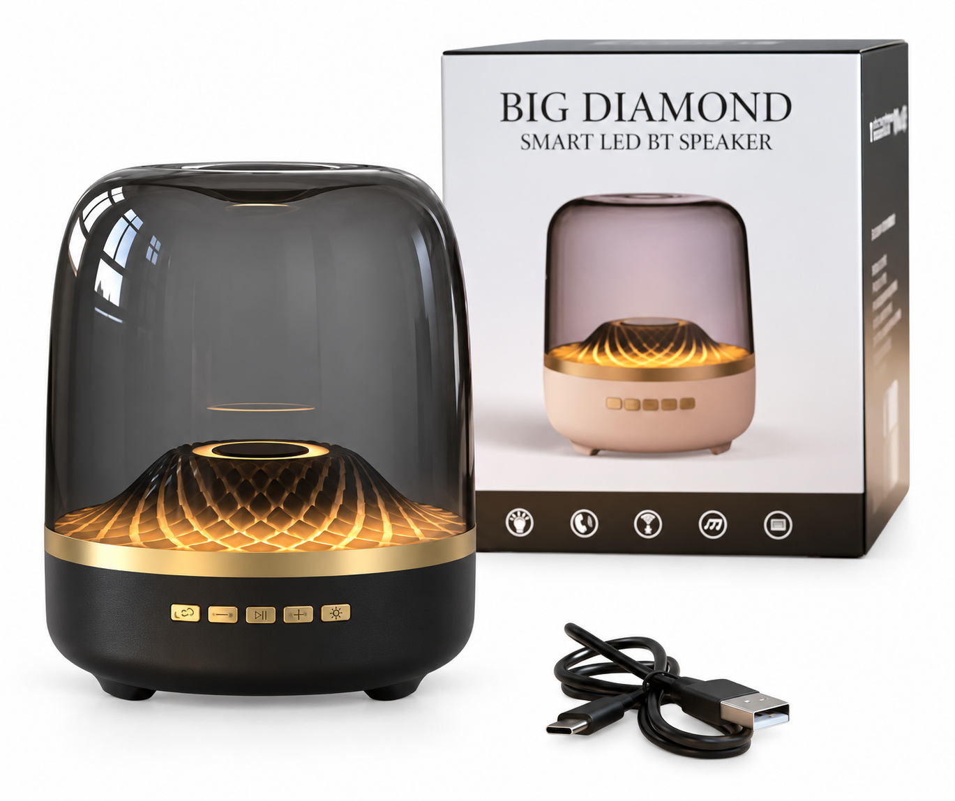 Parlante Big Diamond Con Luces LED